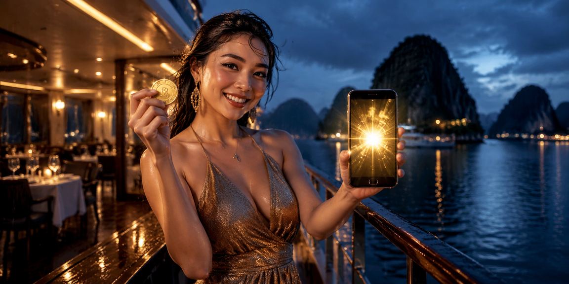 Người dùng tại Hạ Long xem cashback và thông tin trò chơi trên di động