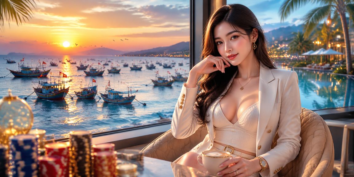 Người dùng Mũi Né xem rebate và tiền thưởng qua điện thoại tại quán cà phê